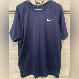 Nike Swim Men's Navy Blue Dri-FIT Shirt | Athletic Tee | Short Sleeve | Workout